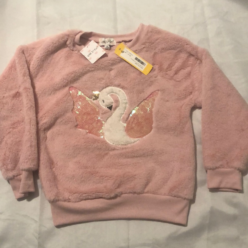 Sequin swan sweater